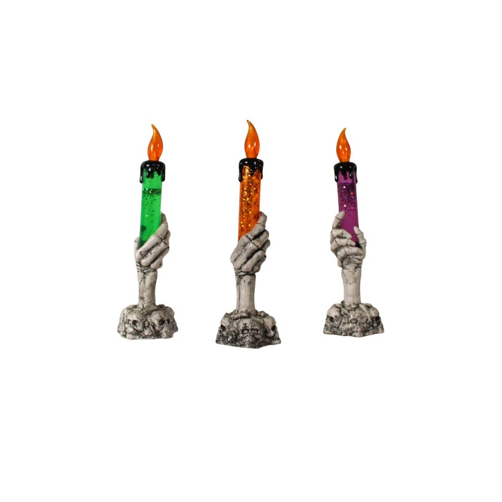 Vintage 90s Gothic Skeleton Hand Candles (Set of 3) | Halloween Decor Prop